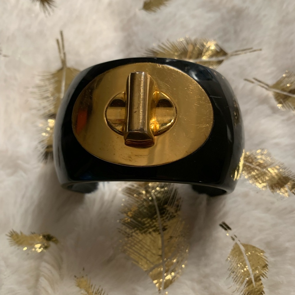Coach Black and Gold Cuff Bracelet